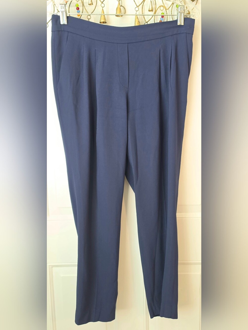 Aritzia Babaton Conan Cropped Pant Womens 4 Lapis Blue Straight Leg Mid Rise Cla